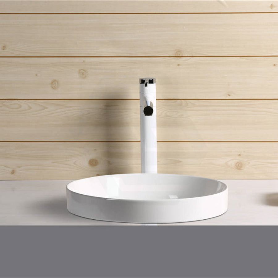 360X360X115Mm Gloss White Ceramic Drop In Basin Round Inset Wash