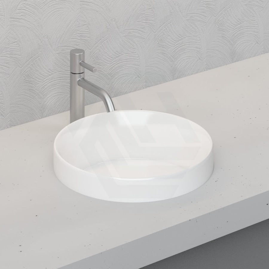 Inset Basin Round Ceramic Gloss White