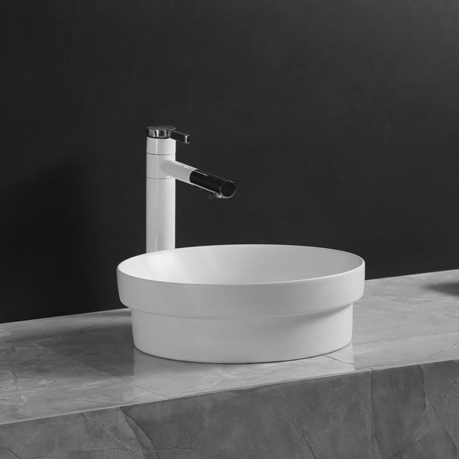 360X360X115Mm Matt White Ceramic Drop In Basin Round Inset Wash Basins