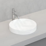 360X360X115Mm Matt White Ceramic Drop In Basin Round Inset Wash Basins