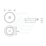 360X360X115Mm Matt White Ceramic Drop In Basin Round Inset Wash Basins