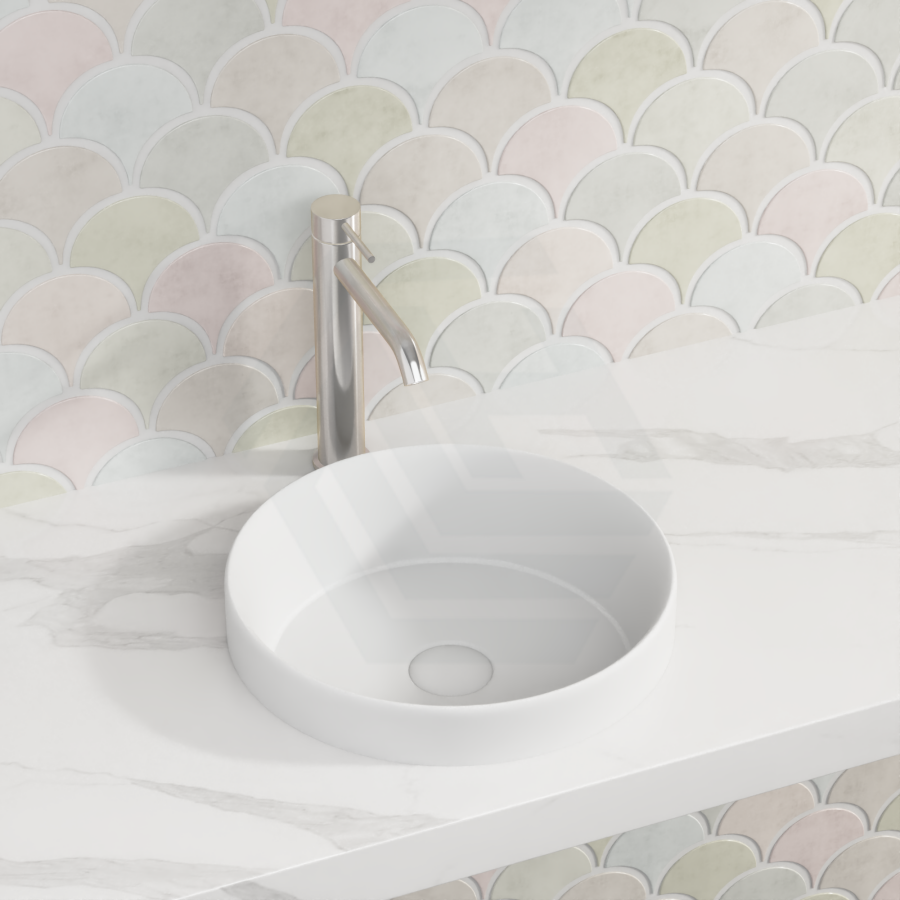 360X360X115Mm Matt White Ceramic Drop In Basin Round Inset Wash Basins