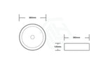 360X360X120Mm Above Counter Basin Gloss White Bathroom Round Ceramic Wash Lattice Pattern