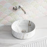 360X360X120Mm Ceramic Basin Above Counter Round Carrara Marble Matt White Basins