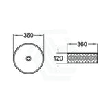 360X360X120Mm Round Matt Black & White Above Counter Ceramic Basin Other Colour Basins