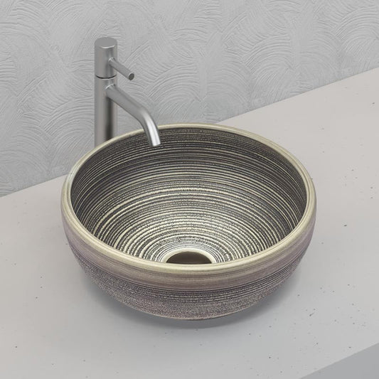 Round Basin Above Counter Stripe Porcelain
