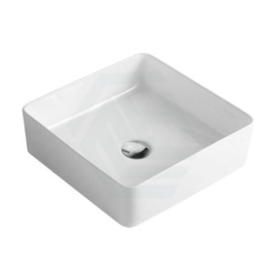 Above Counter Ceramic Basin Ultra Slim Square Gloss White
