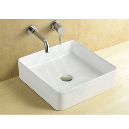 360X360X130Mm Square Gloss White Above Counter Top Ceramic Basin Ultra Slim