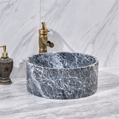 Round Above Counter Stone Basin Marble Surface