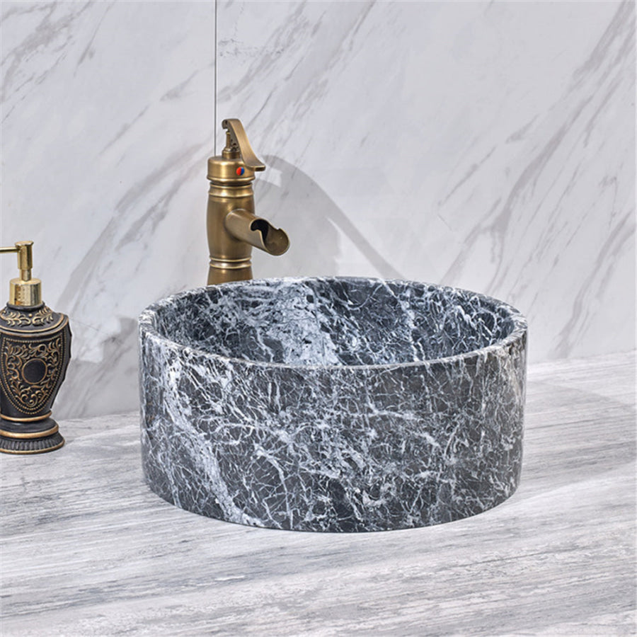Round Above Counter Stone Basin Marble Surface