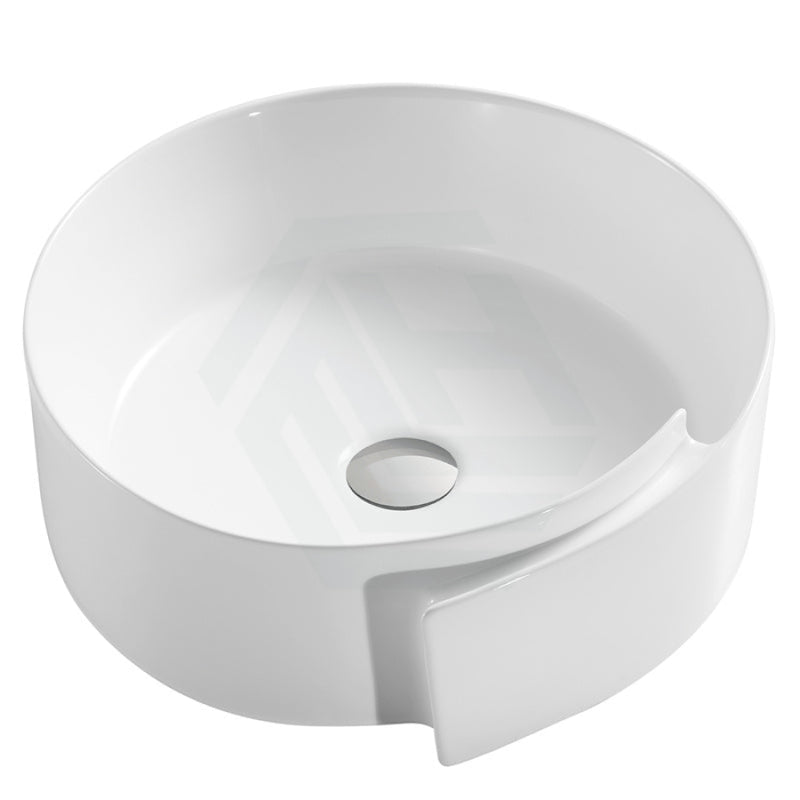370X390X145Mm Above Counter Ceramic Basin Gloss White Special Shape For Bathroom