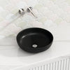378X378X110Mm Bathroom Wash Basin Round Above Counter Matt Black Ceramic Basins