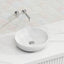 378X378X110Mm Bathroom Wash Basin Round Above Counter Matt White Ceramic Basins