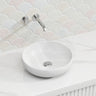 378X378X110Mm Bathroom Wash Basin Round Above Counter Matt White Ceramic Basins