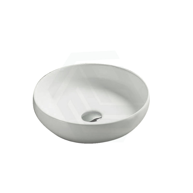 378X378X110Mm Bathroom Wash Basin Round Above Counter Matt White Ceramic