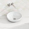 378X378X110Mm Bathroom Wash Basin Round Above Counter Matt White Ceramic Basins