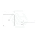 385X385X140Mm Square Above Counter Gloss White Ceramic Basin For Bathroom Basins