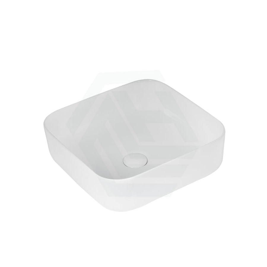 385X385X140Mm Square Above Counter Gloss White Ceramic Basin For Bathroom Basins