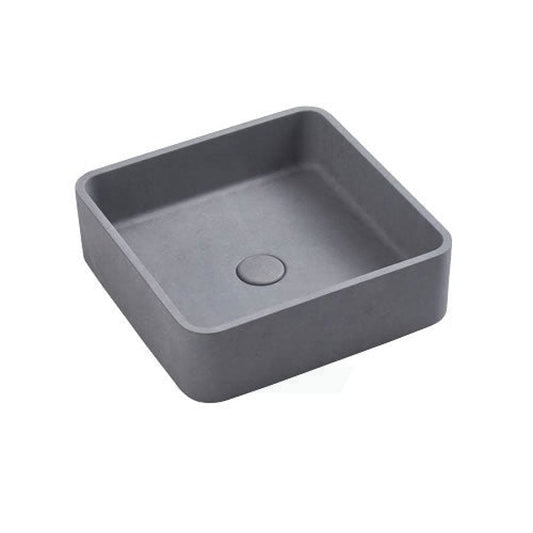 390X390X120Mm Square Above Counter Concrete Basin French Grey Pop Up Waste Included Basins