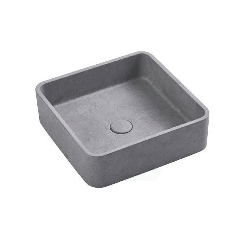 390X390X120Mm Square Above Counter Concrete Basin Pop Up Waste Included Basins