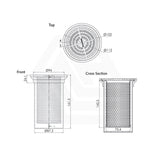 3Monkeez 112mm Round Stainless Steel Drop in Floor Waste Arrestor (suits 100mm pipe) (Heel Proof)