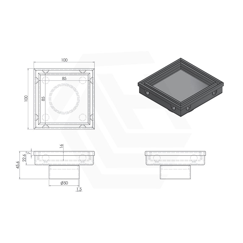 3Monkeez 100mm Stainless Steel Tile Insert Point Drain
