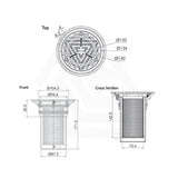 3Monkeez 150mm Round Stainless Steel Vinyl Floor Waste Arrestor (suits 100mm pipe) (Heel Proof)