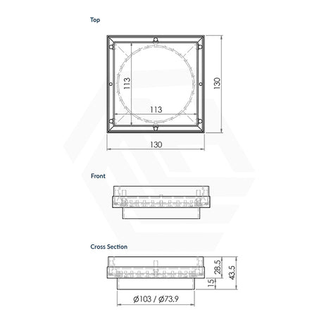 3Monkeez 130mm Stainless Steel Tile Insert Point Drain