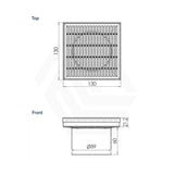 3Monkeez 130mm Square 316 Stainless Steel Wedge Wire Point Drain
