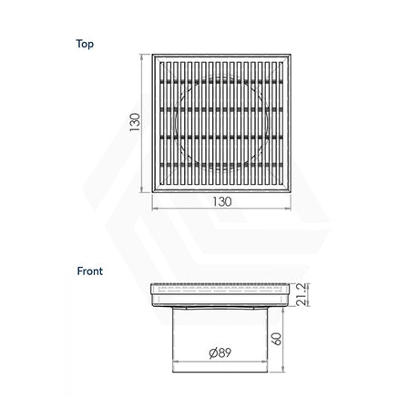 3Monkeez 130mm Square 316 Stainless Steel Wedge Wire Point Drain