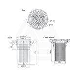 3Monkeez 150mm Round Stainless Steel Floor Waste Arrestor (suits 100mm pipe) (Heel Proof)
