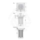 3Monkeez 150mm Square Floor Waste Arrestor (suits 100mm pipe) (Heel Proof)