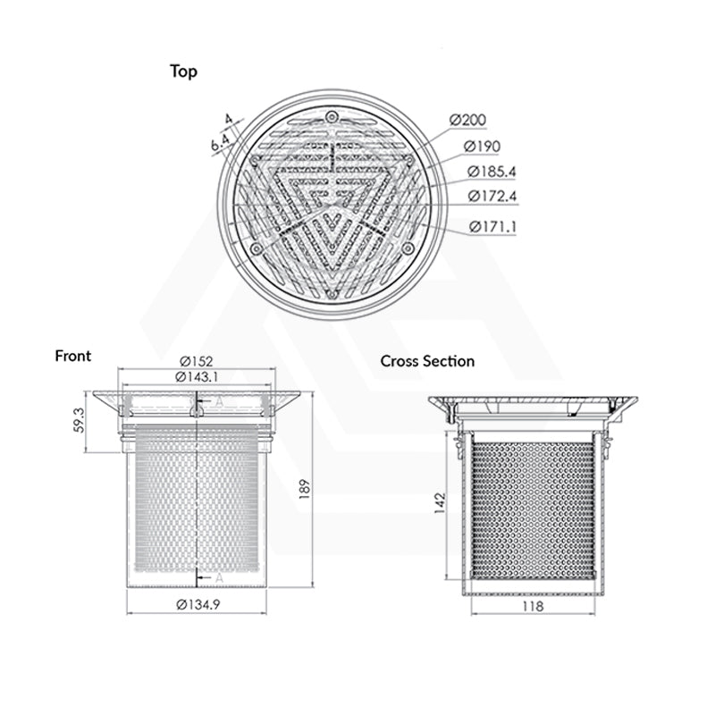 3Monkeez 200mm Round Vinyl Floor Waste Arrestor (suits 150mm pipe)