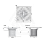 3Monkeez 300mm Square Stainless Steel Floor Waste Arrestor (suits 150mm pipe) (Heel Proof)