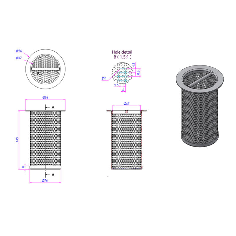 3Monkeez Removable Strainer For Fw Range (Suit 100Mm Pipe) Floor Wastes