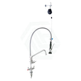 3Monkeez Line Retractor Stainless Steel Dual Hob Mounted Pre Rinse Unit With Pot Filler 