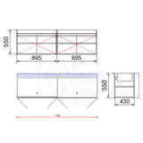 4-Door Wall Hung Bathroom Floating Vanity Double Bowls Multi-Colour Cabinet Only 1800Mm(Double Bowl)