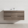 4-Drawer 1-Door 1200Mm Wall Hung Bathroom Floating Vanity Single Bowl Multi-Colour Cabinet Only