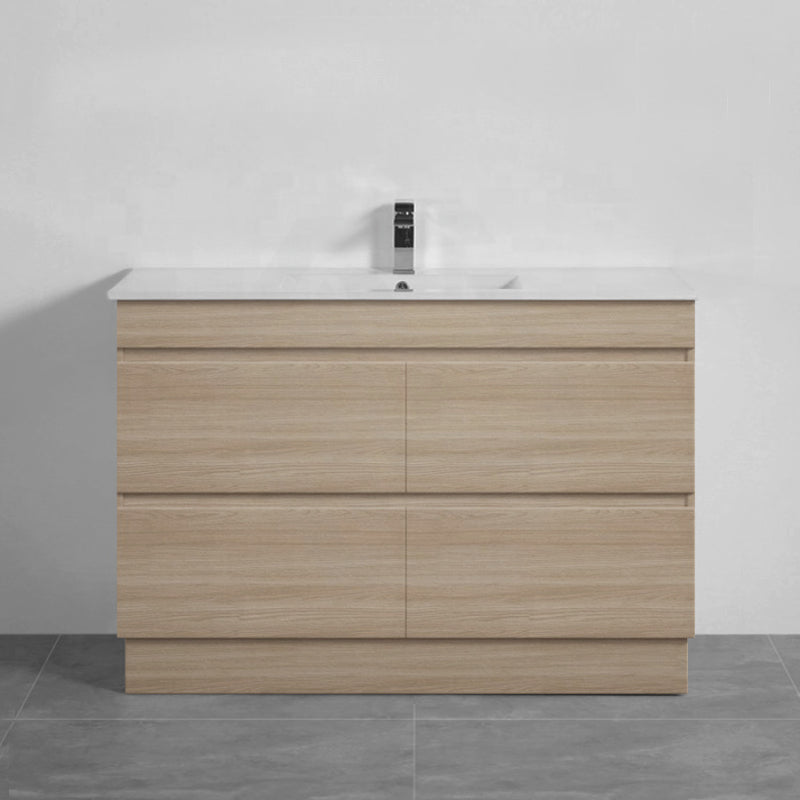4-Drawer 1200/1500/1800Mm Freestanding Bathroom Vanity Kickboard Single/Double Multi-Colour Cabinet
