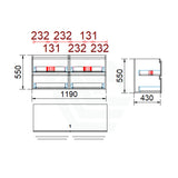 4-Drawer Wall Hung Bathroom Floating Vanity Multi-Colour Cabinet Only 1200Mm(Double Bowl) Vanities