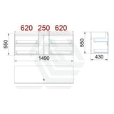 4-Drawer Wall Hung Bathroom Floating Vanity Multi-Colour Cabinet Only 1500Mm(Single Bowl) Vanities