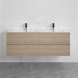 4-Drawer Wall Hung Bathroom Floating Vanity Multi-Colour Cabinet Only Vanities