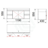 4-Drawer 2-Door Wall Hung Bathroom Floating Vanity Multi-Colour Cabinet Only 1200Mm(Single Bowl)