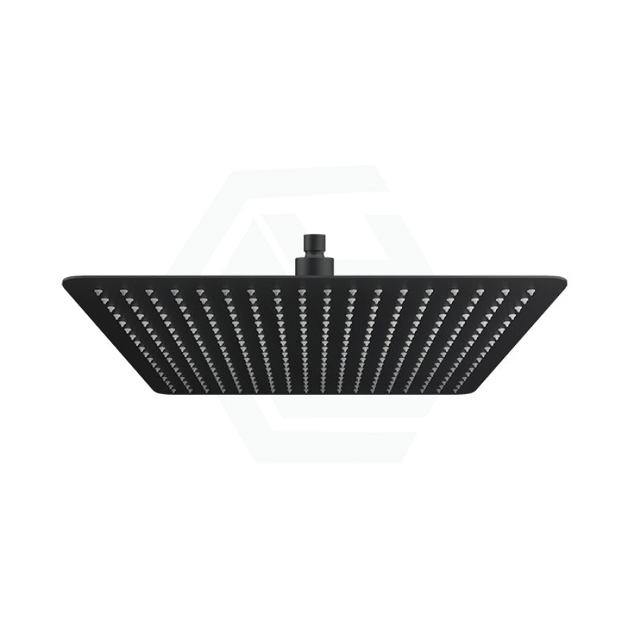 400Mm 16 Inch Stainless Steel Square Black Super-Slim Rainfall Shower Head Heads