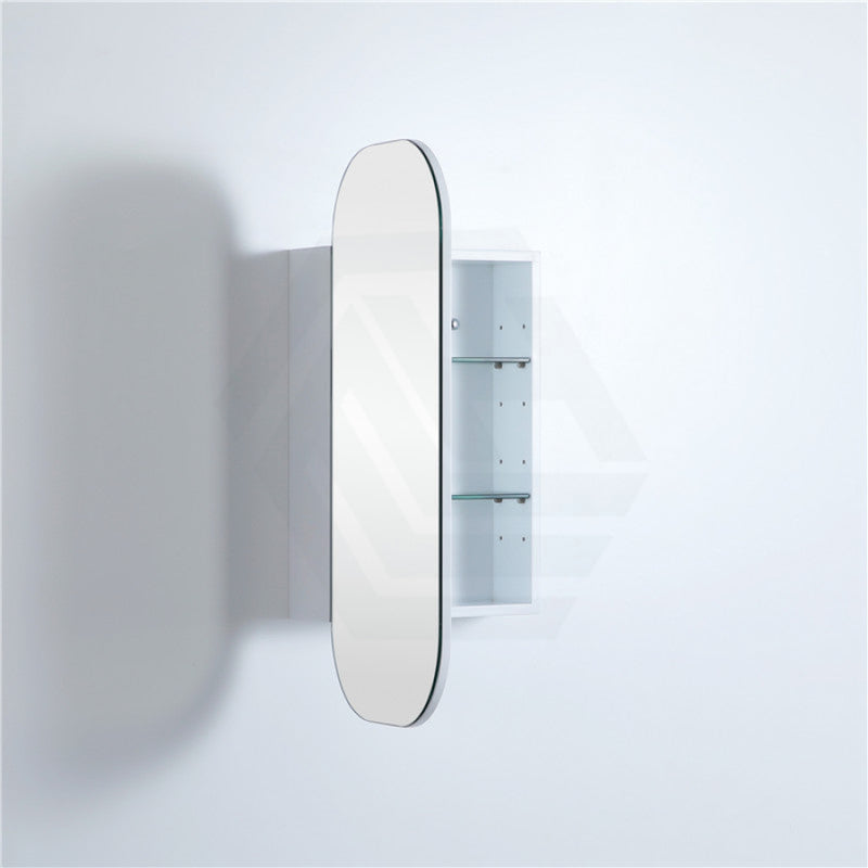400Mm / 600Mm Matt White Pvc Shaving Cabinet Pencil Mirror Wall Hung For Bathroom
