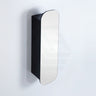 400X1500mm Wall Hung Pvc Shaving Cabinet Matt Black Finish Pencil Mirror For Bathroom