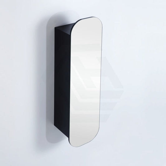 400X1500Mm Wall Hung Pvc Shaving Cabinet Matt Black Finish Pencil Mirror For Bathroom