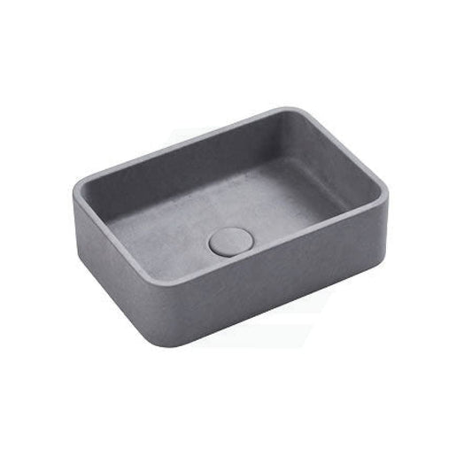 400X280X120Mm Rectangle Above Counter Concrete Basin French Grey Pop Up Waste Included Basins