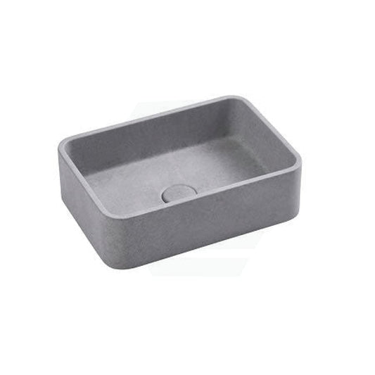 400X280X120Mm Rectangle Above Counter Concrete Basin Grey Mist Pop Up Waste Included Basins