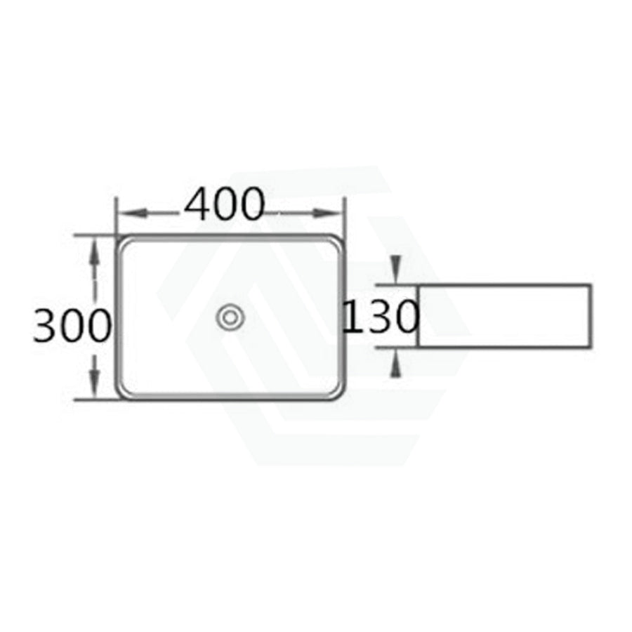 400X300X130Mm Rectangle Above Counter Gloss White Ceramic Wash Basin Basins